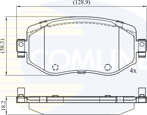 Comline CBP06125 - Kit de plaquettes de frein, frein à disque cwaw.fr