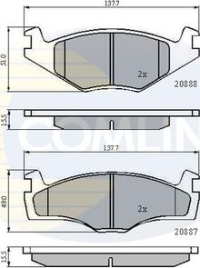 Comline CBP0148 - Kit de plaquettes de frein, frein à disque cwaw.fr