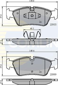 Comline CBP01590 - Kit de plaquettes de frein, frein à disque cwaw.fr