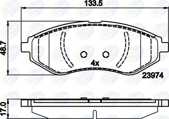 Comline CBP01598 - Kit de plaquettes de frein, frein à disque cwaw.fr