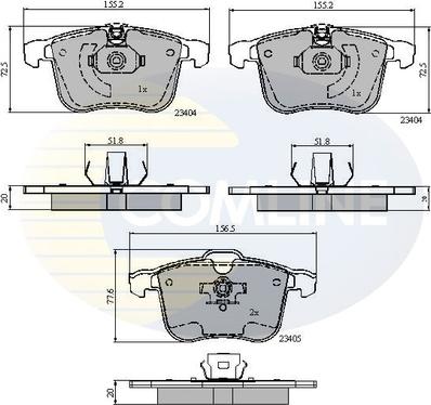 Comline CBP01593 - Kit de plaquettes de frein, frein à disque cwaw.fr