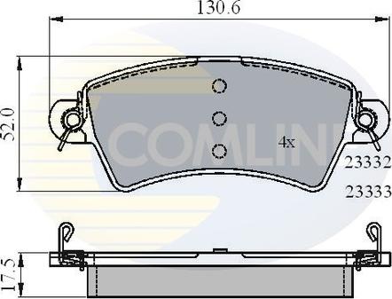 Comline CBP01549 - Kit de plaquettes de frein, frein à disque cwaw.fr