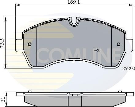 Comline CBP01569 - Kit de plaquettes de frein, frein à disque cwaw.fr