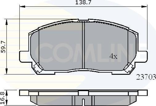 Comline CBP01507 - Kit de plaquettes de frein, frein à disque cwaw.fr