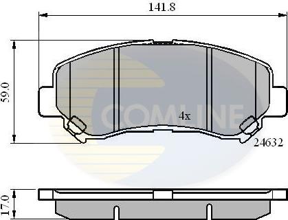 Comline CBP01577 - Kit de plaquettes de frein, frein à disque cwaw.fr