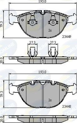 Comline CBP01609 - Kit de plaquettes de frein, frein à disque cwaw.fr