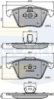 Comline CBP01607 - Kit de plaquettes de frein, frein à disque cwaw.fr