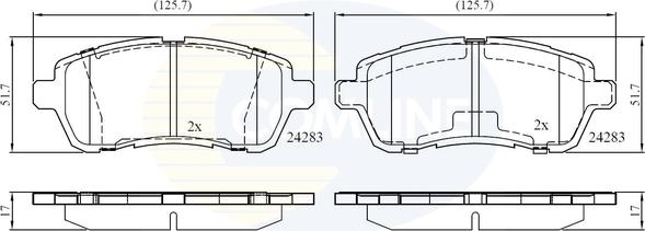 Comline CBP01618 - Kit de plaquettes de frein, frein à disque cwaw.fr