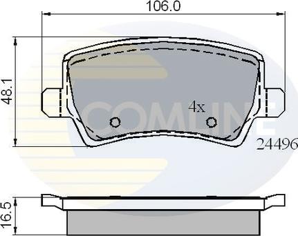 Comline CBP01613 - Kit de plaquettes de frein, frein à disque cwaw.fr