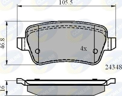 Comline CBP01630 - Kit de plaquettes de frein, frein à disque cwaw.fr