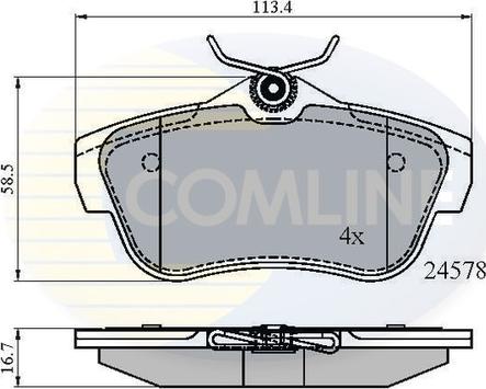 Comline CBP01622 - Kit de plaquettes de frein, frein à disque cwaw.fr