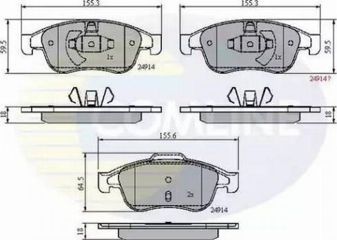 Comline CBP01677 - Kit de plaquettes de frein, frein à disque cwaw.fr