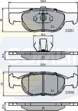 Comline CBP01018 - Kit de plaquettes de frein, frein à disque cwaw.fr