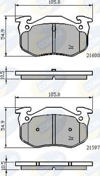 Comline CBP01080 - Kit de plaquettes de frein, frein à disque cwaw.fr