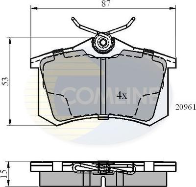 Comline CBP0108 - Kit de plaquettes de frein, frein à disque cwaw.fr