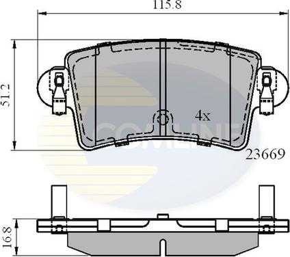 Comline CBP01036 - Kit de plaquettes de frein, frein à disque cwaw.fr