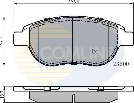 Comline CBP01038 - Kit de plaquettes de frein, frein à disque cwaw.fr