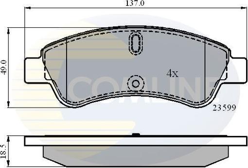 Comline CBP01033 - Kit de plaquettes de frein, frein à disque cwaw.fr