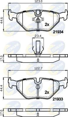 Comline CBP01024 - Kit de plaquettes de frein, frein à disque cwaw.fr