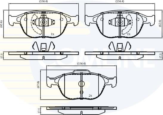 Comline CBP01150 - Kit de plaquettes de frein, frein à disque cwaw.fr