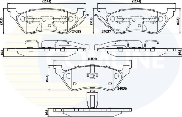 Comline CBP01164 - Kit de plaquettes de frein, frein à disque cwaw.fr