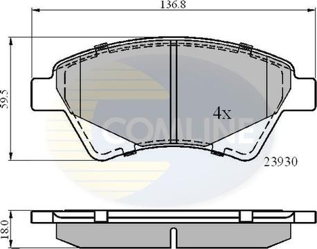 Comline CBP01160 - Kit de plaquettes de frein, frein à disque cwaw.fr