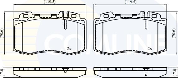 Comline CBP01117 - Kit de plaquettes de frein, frein à disque cwaw.fr