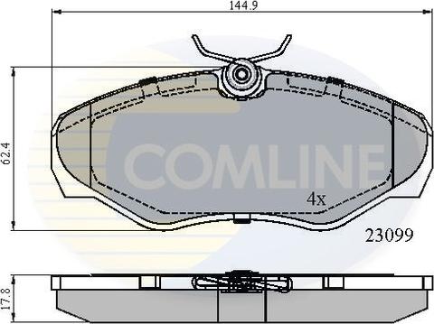 Comline CBP01127 - Kit de plaquettes de frein, frein à disque cwaw.fr