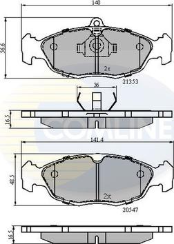 Comline CBP0134 - Kit de plaquettes de frein, frein à disque cwaw.fr