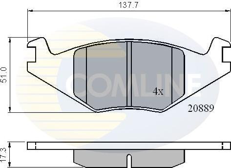 Comline CBP0136 - Kit de plaquettes de frein, frein à disque cwaw.fr