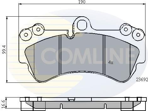 Comline CBP01314 - Kit de plaquettes de frein, frein à disque cwaw.fr