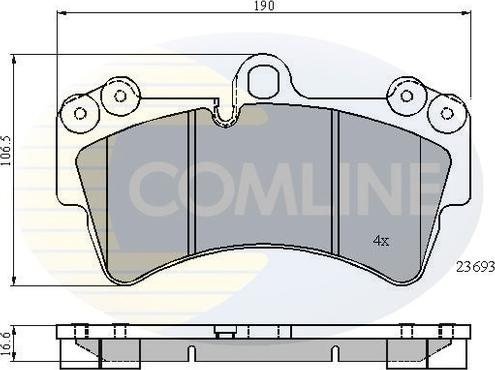 Comline CBP01315 - Kit de plaquettes de frein, frein à disque cwaw.fr