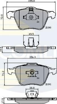 Comline CBP01322 - Kit de plaquettes de frein, frein à disque cwaw.fr