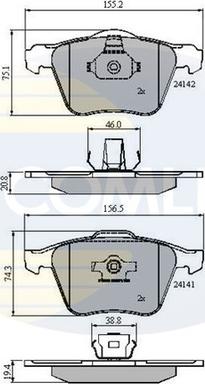 Comline CBP01280 - Kit de plaquettes de frein, frein à disque cwaw.fr