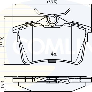 Comline CBP01797 - Kit de plaquettes de frein, frein à disque cwaw.fr