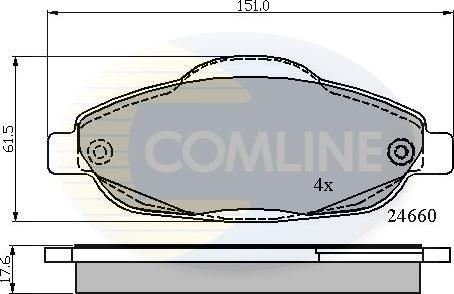 Comline CBP01765 - Kit de plaquettes de frein, frein à disque cwaw.fr