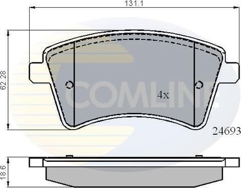 Comline CBP01707 - Kit de plaquettes de frein, frein à disque cwaw.fr