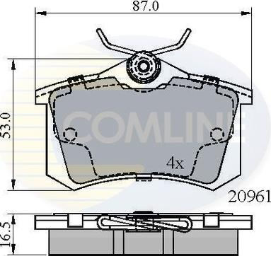 Comline CBP01716 - Kit de plaquettes de frein, frein à disque cwaw.fr