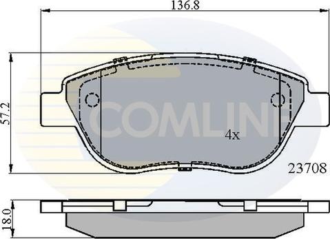 Comline CBP01783 - Kit de plaquettes de frein, frein à disque cwaw.fr