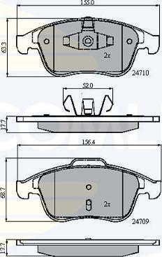 Comline CBP01725 - Kit de plaquettes de frein, frein à disque cwaw.fr