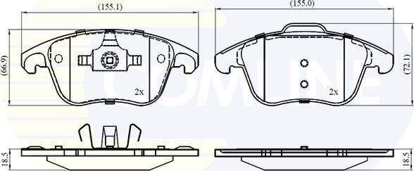 Comline CBP01720 - Kit de plaquettes de frein, frein à disque cwaw.fr