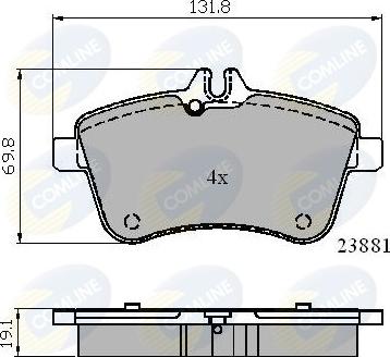 Comline CBP01723 - Kit de plaquettes de frein, frein à disque cwaw.fr