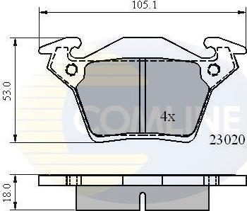 Comline CBP0888 - Kit de plaquettes de frein, frein à disque cwaw.fr