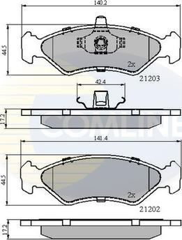 Comline CBP0876 - Kit de plaquettes de frein, frein à disque cwaw.fr