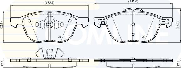 Comline CBP03654 - Kit de plaquettes de frein, frein à disque cwaw.fr