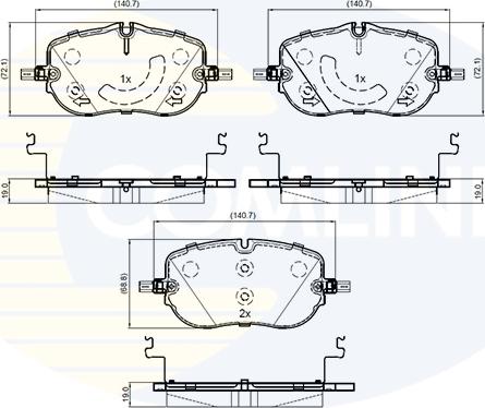 Comline CBP03688 - Kit de plaquettes de frein, frein à disque cwaw.fr