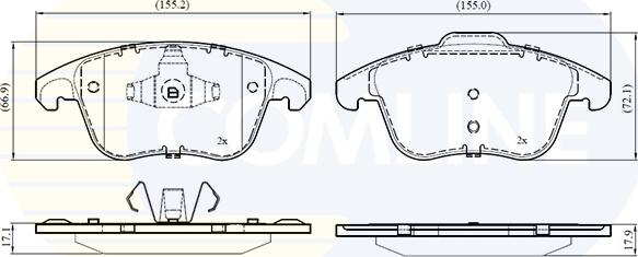 Comline CBP03304 - Kit de plaquettes de frein, frein à disque cwaw.fr