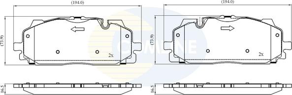 Comline CBP02443 - Kit de plaquettes de frein, frein à disque cwaw.fr