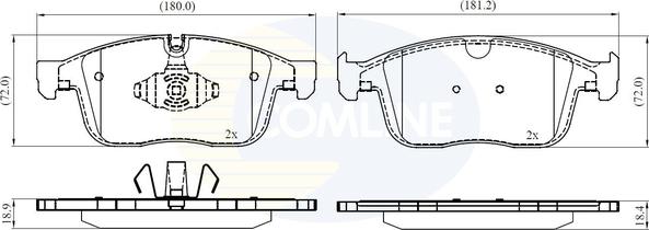 Comline CBP02459 - Kit de plaquettes de frein, frein à disque cwaw.fr