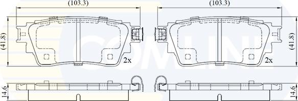 Comline CBP02487 - Kit de plaquettes de frein, frein à disque cwaw.fr